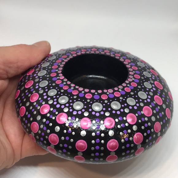 Hand Cast/Painted Tea Light Holder - Picture 6 of 6